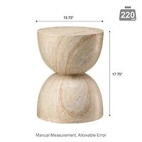 Glitzhome® 17.75" Multi-Functional Hourglass Faux Travertine Garden Stool