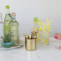 Hello Honey 16-Ounce Stainless Steel Container/Cup with Etched Flowers, Antique Finish