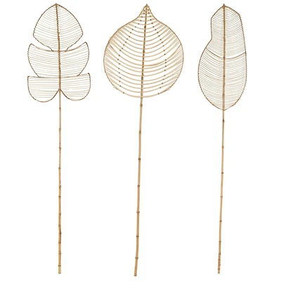 79" Brown Rattan Leaf Handmade Palm Leaf