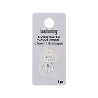 Silver Plated Teddy Bear Charm by Bead Landing™