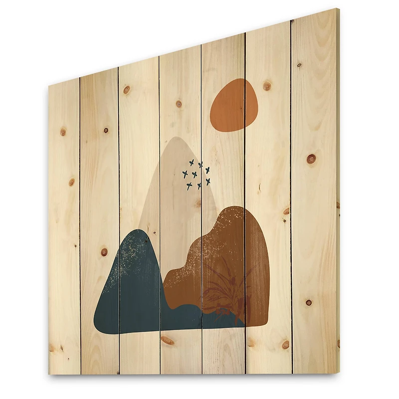 Designart - Abstract Flowers On Minimal Shapes VI