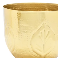 Hello Honey® Antique Gold Debossed Metal Planter Set