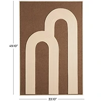Brown Polyester Tan Ribbed Arches Abstract with Overlapping Home Wall Décor