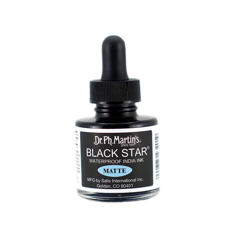 Dr. Ph. Martin's® Black Star® Waterproof India Ink, Matte