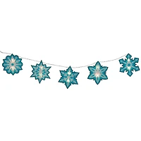 10ct. Blue & White Snowflake Clear Christmas Lights