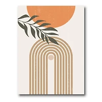 Designart - Abstract Sun Moon Leaves I