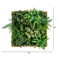 20" Framed Queensland Rainforest Artificial Living Wall Art Panel
