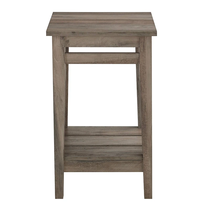 Walker Edison 18" Gray Wash Farmhouse Trim Side Table