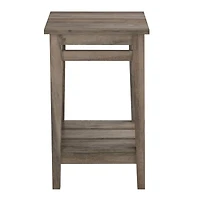 Walker Edison 18" Gray Wash Farmhouse Trim Side Table