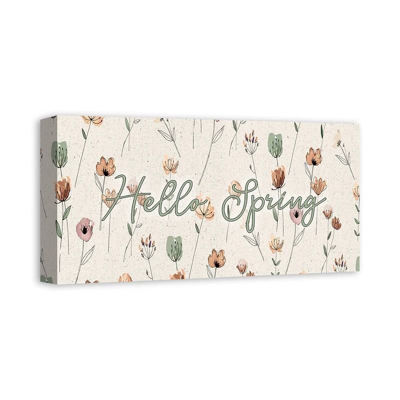 Earthy Botanical Doodles 10" x 20" Canvas Wall Art