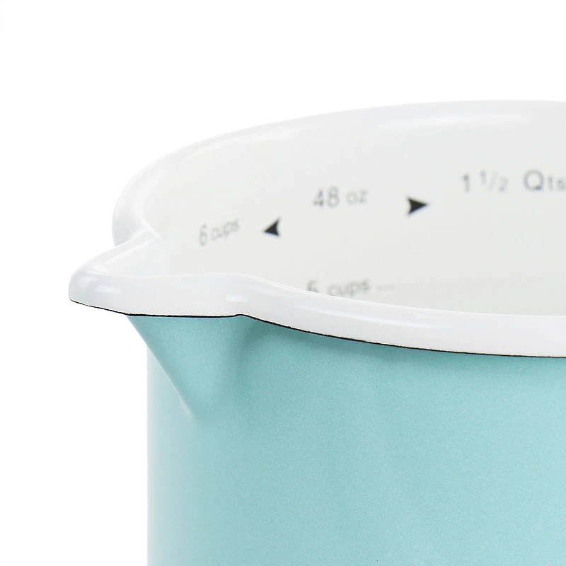 Martha Stewart 6 Cup Turquoise Enamel on Steel Measuring Cup