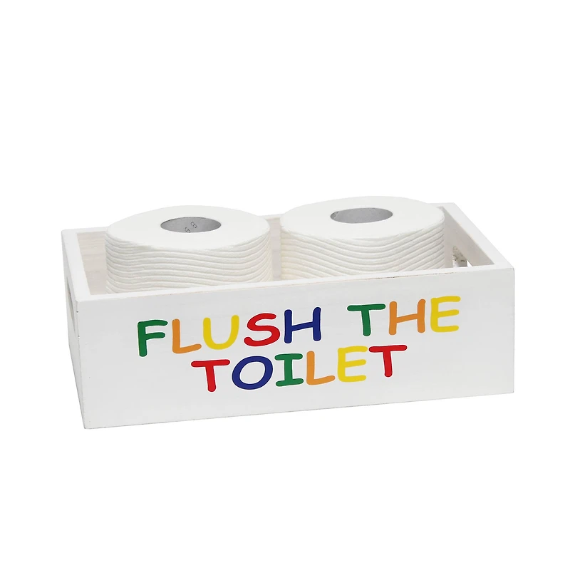 Elegant Designs White Wash Kids Towel Holder