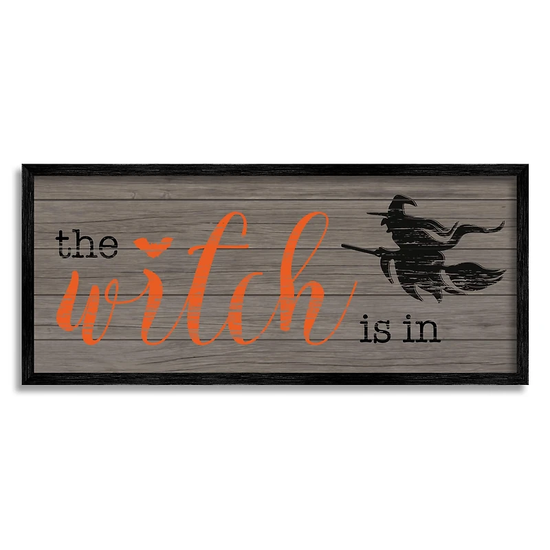 Stupell Industries The Witch Is In Halloween Sign Framed Giclee Art