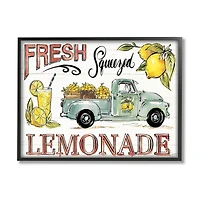 Stupell Industries Fresh Squeezed Lemonade Truck Country Summer Drink Framed Wall Art