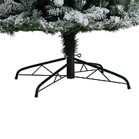 9ft. Pre-Lit Slim Flocked Montreal Fir Artificial Christmas Tree, White LED Lights