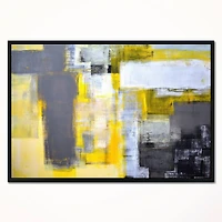 Designart - Grey and Yellow Blur Abstract