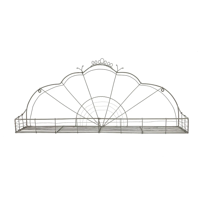Hello Honey® 23.5" Silver Wire Scalloped Wall Shelf