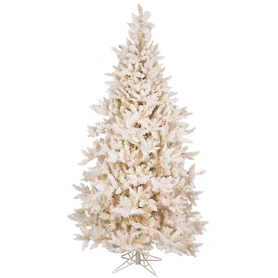 7.5ft. Pre-Lit Flocked Vintage Fir Artificial Christmas Tree, Warm White LED Lights