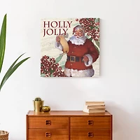 Holly Jolly Santa 20x20 Canvas Wall Art