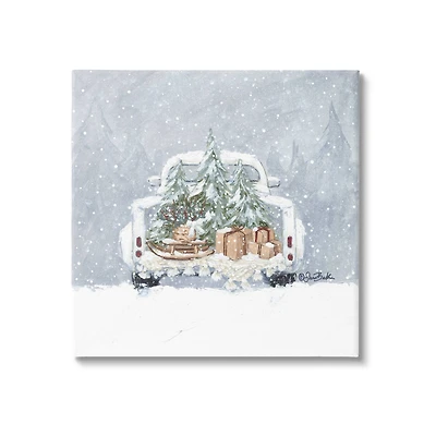 Stupell Industries Winter Snow Holiday Gifts Canvas Wall Art