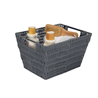 Simplify Medium Charcoal Rattan Storage Basket