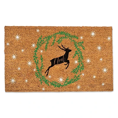 Noel Deer Wreath Doormat