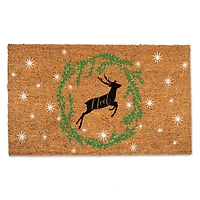 Noel Deer Wreath Doormat