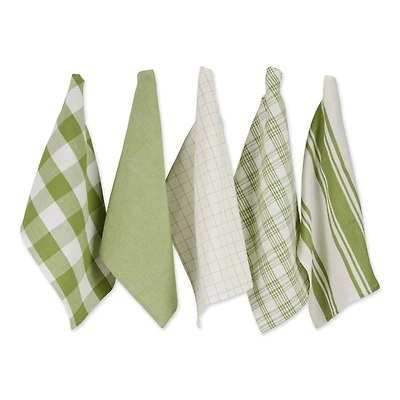 DII® Antique Green Everyday Dish Towels, 5ct.