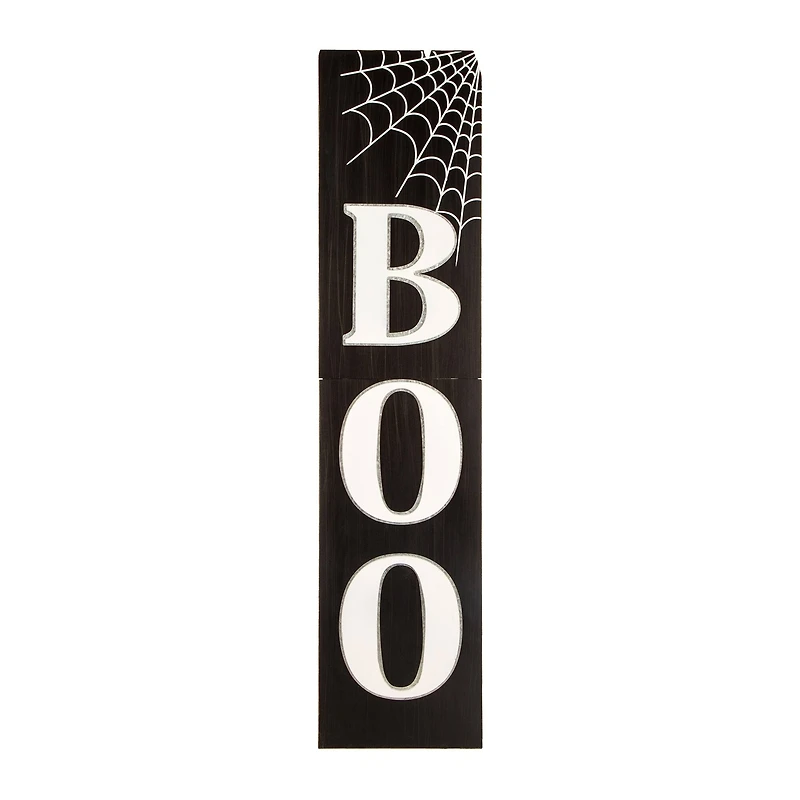 Glitzhome® Black & White Wooden BOO Porch Sign