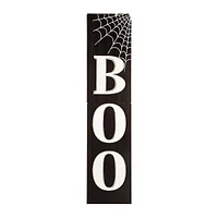 Glitzhome® Black & White Wooden BOO Porch Sign