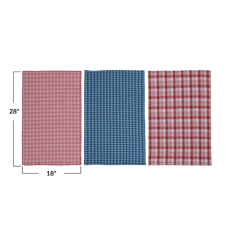 Hello Honey® Red & Blue Countryside Charm Cotton Tea Towel Set