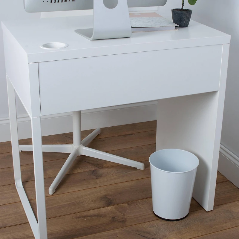 Bath Bliss White Stainless Steel Trash Can