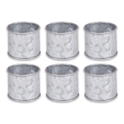 DII® Galvanized Band Napkin Rings, 6ct.