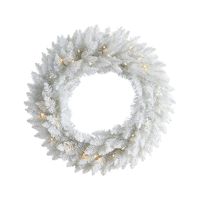 24" Pre-Lit Colorado Spruce Christmas Wreath