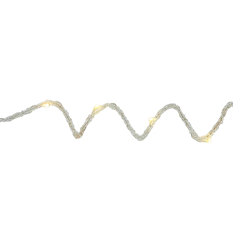 27ct. Warm White LED Clear Bead String Lights on Silver Wire by Ashland®
