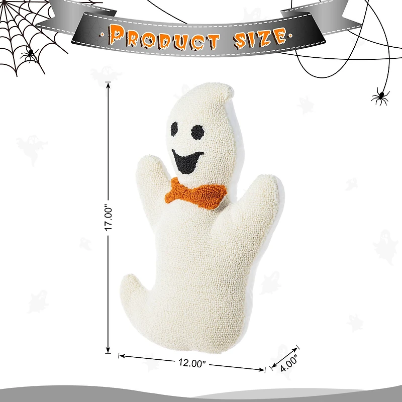 Glitzhome® 18"H Halloween Hooked Ghost Shaped Pillow