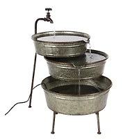 Grey Iron Farmhouse Fountain, 26" x 30" x 21"