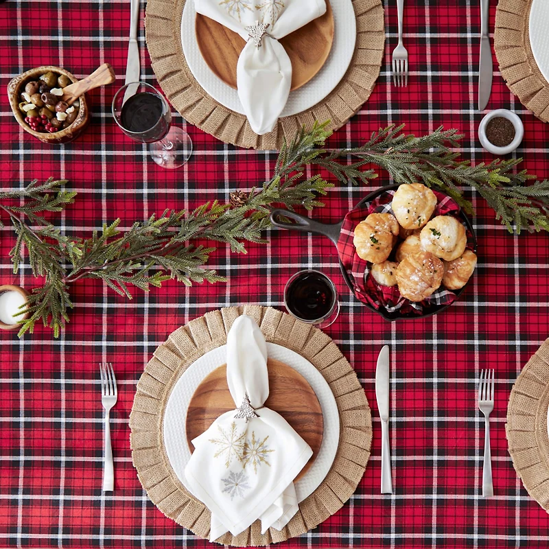 DII® 52" Glad Tidings Plaid Tablecloth