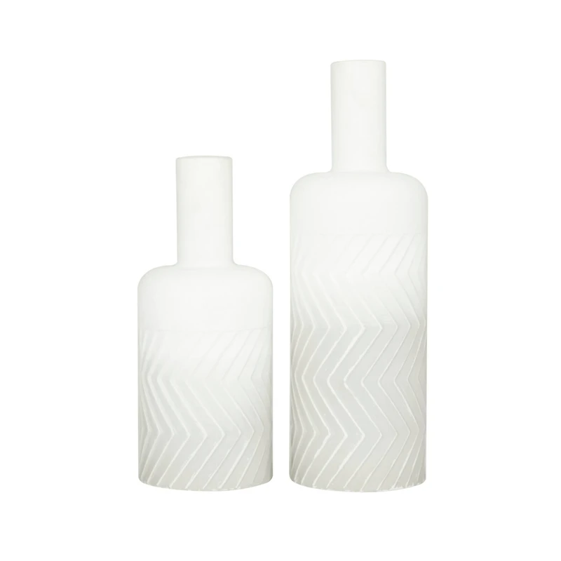 White Metal Modern Vase Set
