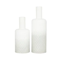 White Metal Modern Vase Set