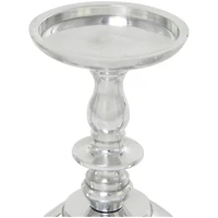 Silver Aluminum Pillar Candle Holder Set