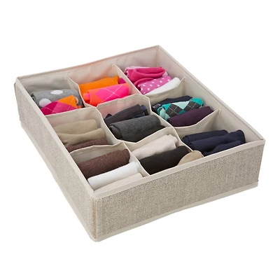 Simplify Cream 9-Compartment Drawer Organizer