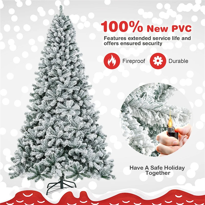 Costway 9ft. Unlit Snow Flocked Artificial Christmas Tree