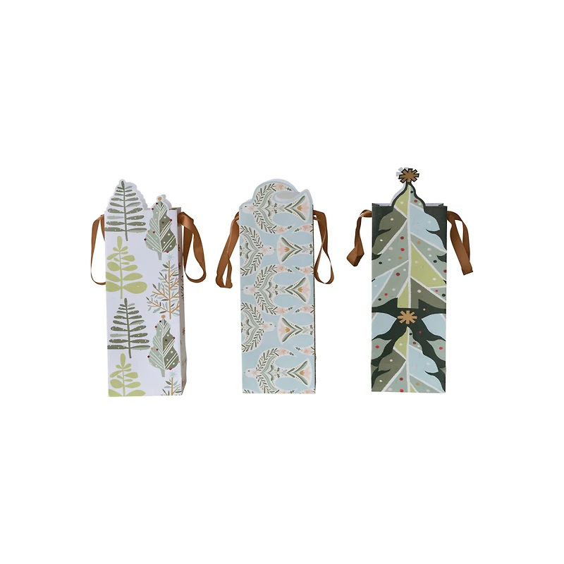 Hello Honey Tree & Dove Pattern Die-Cut Gift Bag, 3ct.