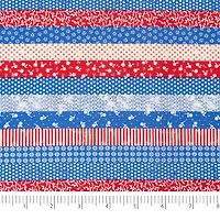 SINGER Americana Floral Stripes Cotton Fabric
