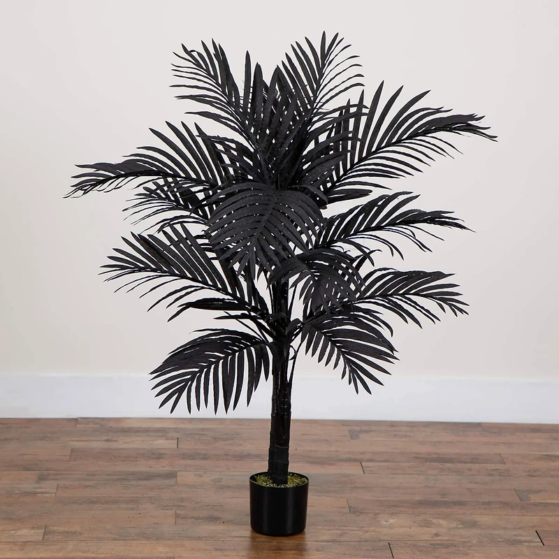 4ft. Artificial Halloween Black Golden Cane Tree