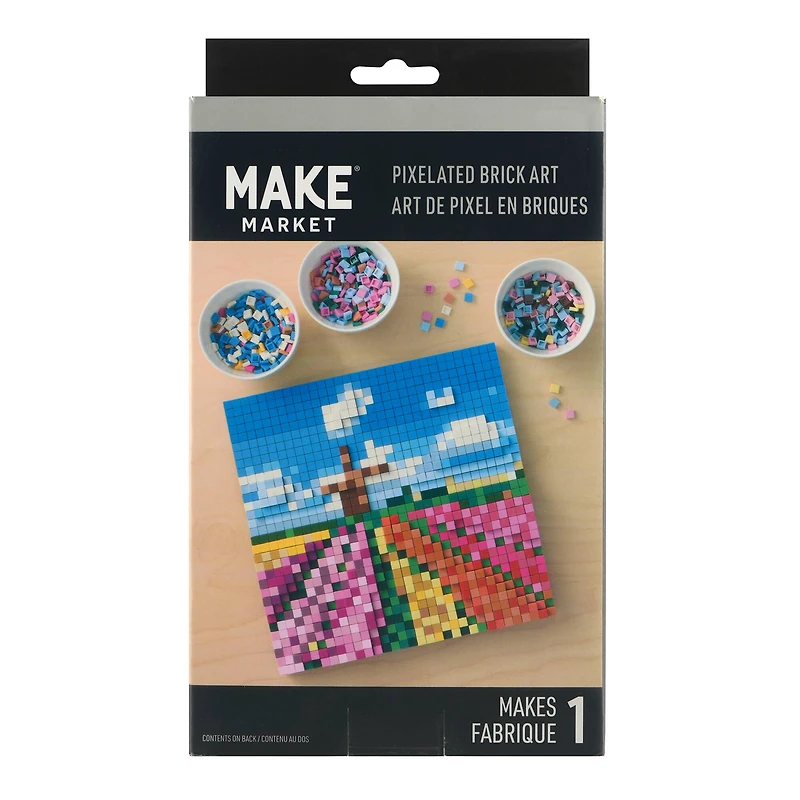 10" x 10" Flower Field Pixelated Brick Art Kit by Make Market®