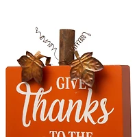 GlitzHome® Fall Wooden Pumpkin Tabletop Sign Set