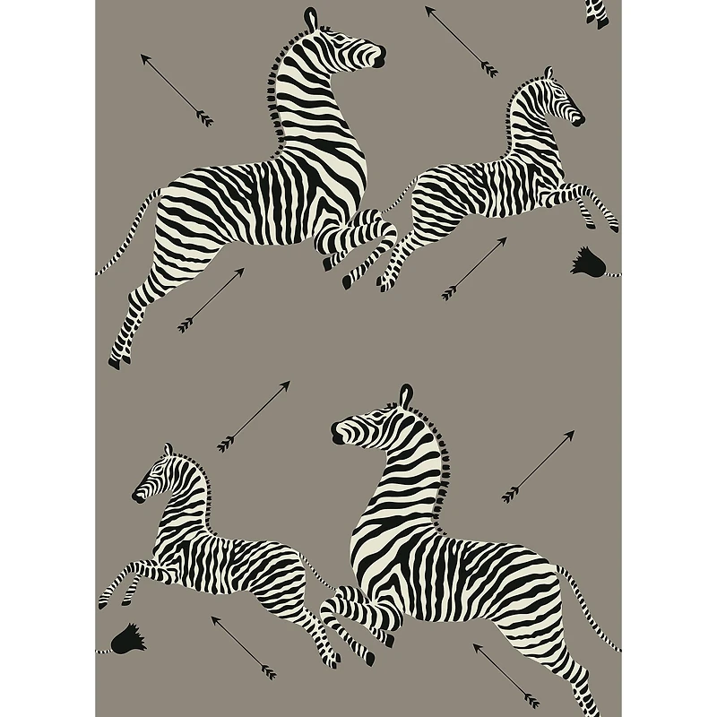 Scalamandre Gray Zebra Safari Peel & Stick Wallpaper