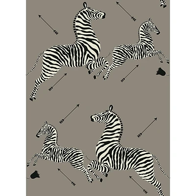 Scalamandre Gray Zebra Safari Peel & Stick Wallpaper